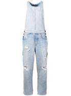 Alexander Wang Contrast Back Denim Dungarees - Blue