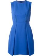 Carven Pleated Dress, Women's, Size: 40, Blue, Cotton/acetate/polyester