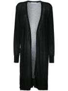 Astraet Long Open Cardigan, Women's, Black, Cotton