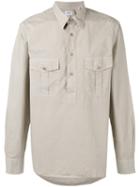 Aspesi - Half Button Shirt - Men - Cotton - 42, Nude/neutrals, Cotton