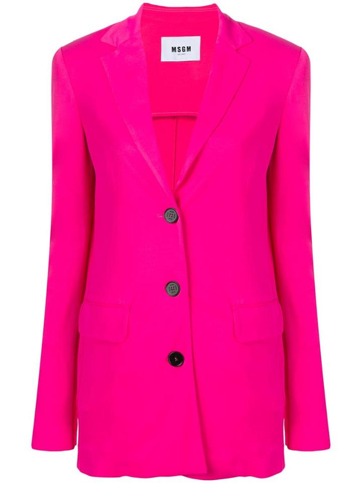 Msgm Single Breasted Blazer - Pink