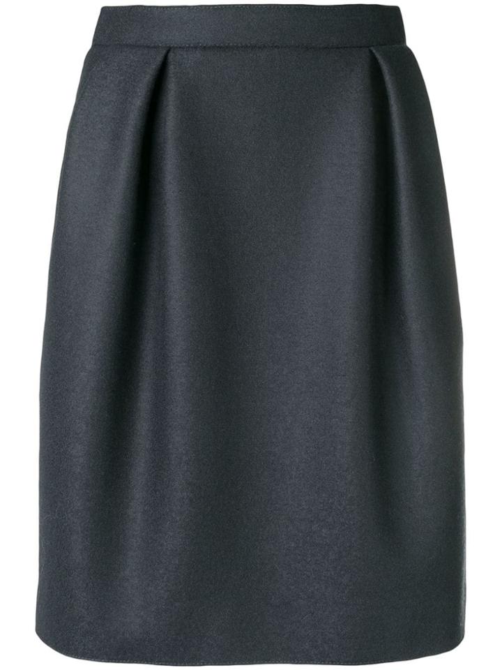 Nina Ricci Inverted Pleat Midi Skirt - Grey