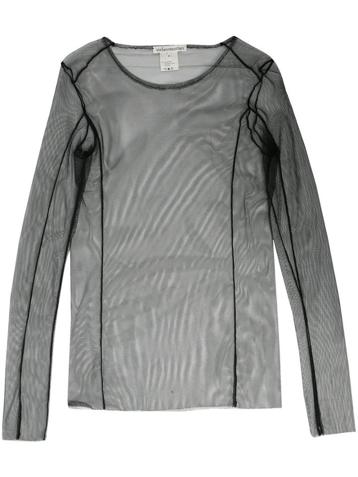 Stefano Mortari - Mesh Top - Women - Polyamide - 44, Black, Polyamide