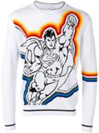 Iceberg - Superman Pattern Jumper - Men - Cotton - L, White, Cotton