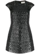 Saint Laurent Sequinned Short Dress - Silver