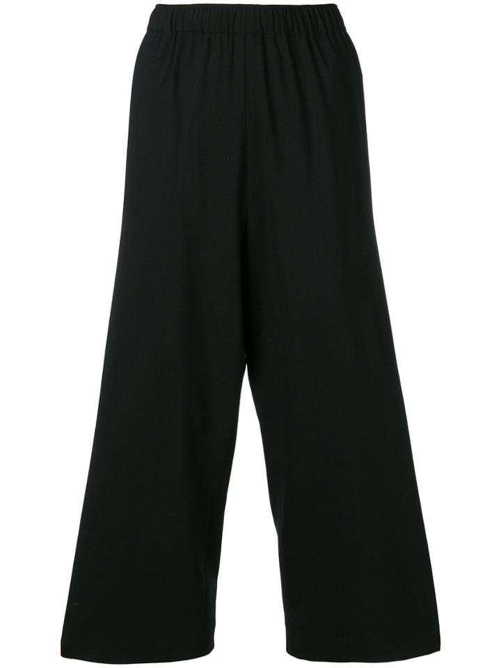 6397 Wide Leg Cropped Trousers - Black