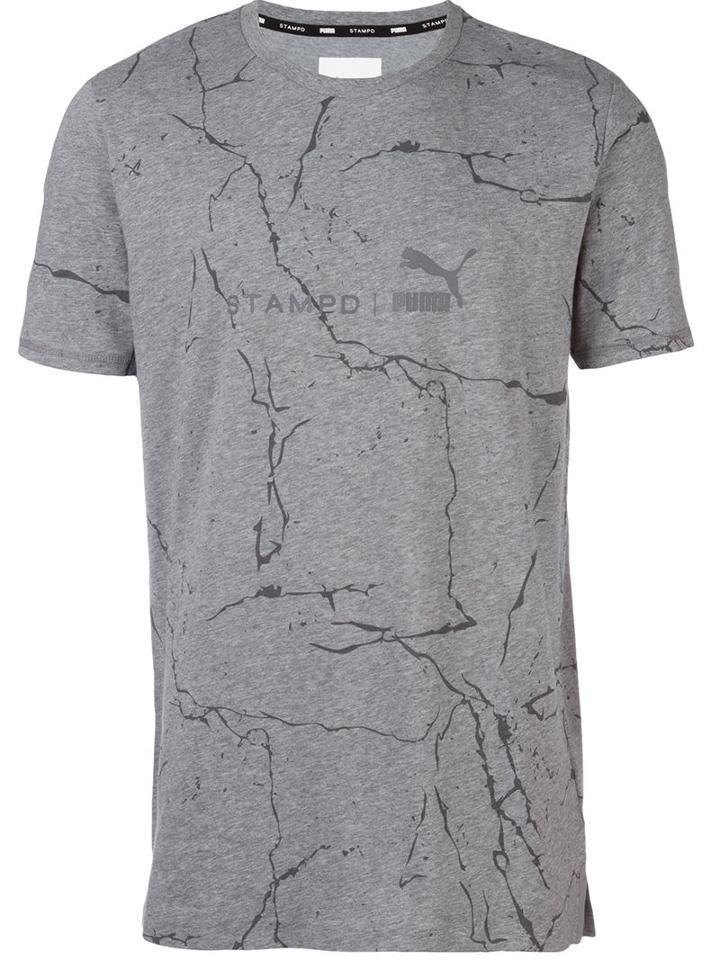 Stampd Logo Print T-shirt, Men's, Size: Medium, Grey, Cotton/polyester
