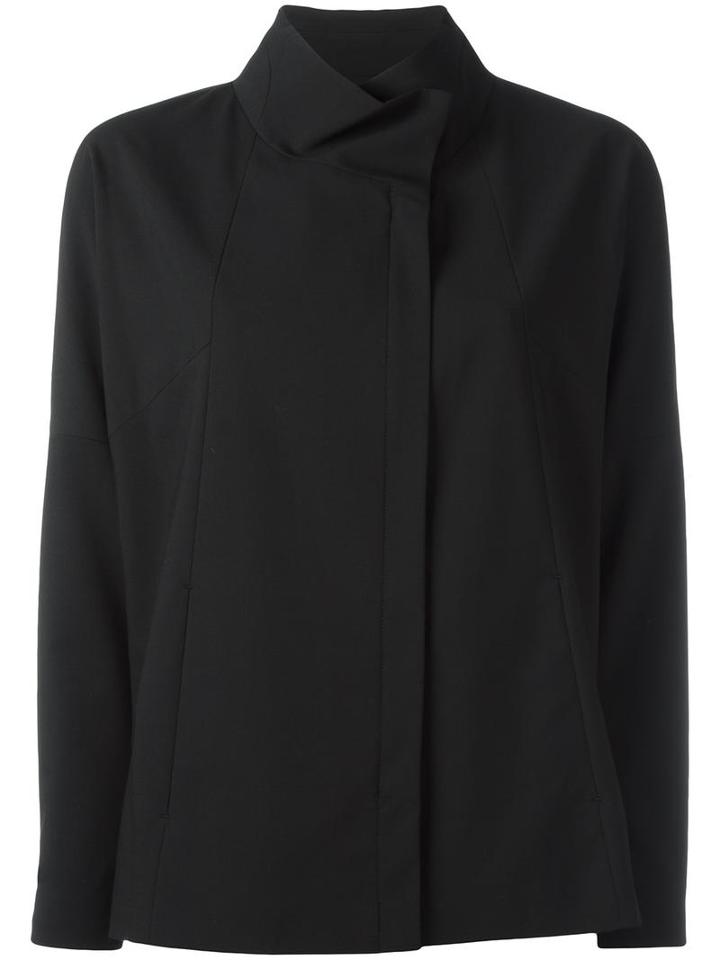 Demoo Parkchoonmoo Funnel Neck Jacket, Women's, Size: 40, Black, Polyester/polyurethane/rayon