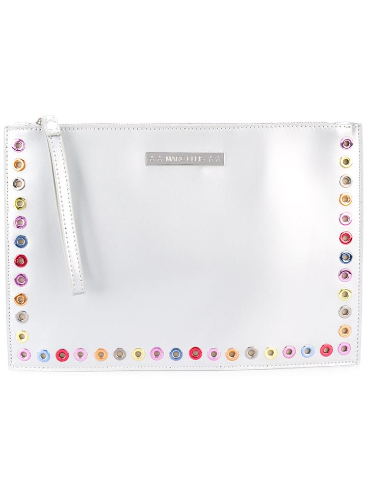 Marc Ellis - Mirror Clutch - Women - Leather - One Size, Grey, Leather
