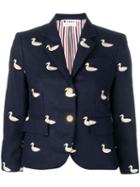 Thom Browne Gold Duck Embroidered Sport Coat - Blue