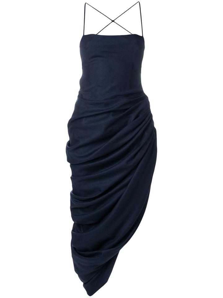 Jacquemus Gathered Asymmetric Dress - Blue