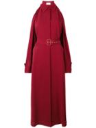 Salvatore Ferragamo Open Shoulder Shirt Dress - Red