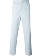 Thom Browne Straight Leg Trousers, Men's, Size: 4, Blue, Cotton/cupro