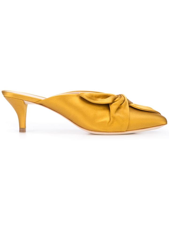 Loeffler Randall Jade Kitten Heel Mules - Yellow & Orange