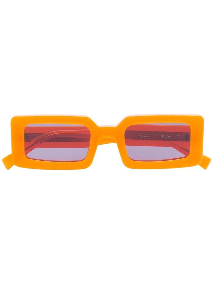 Chimi Neon Hazard Rectangular Sunglasses - Orange