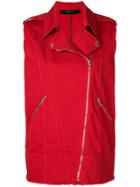 Federica Tosi Off-centre Front Zip Gilet - Red
