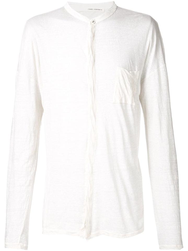 Isabel Benenato Button Neck T-shirt - White