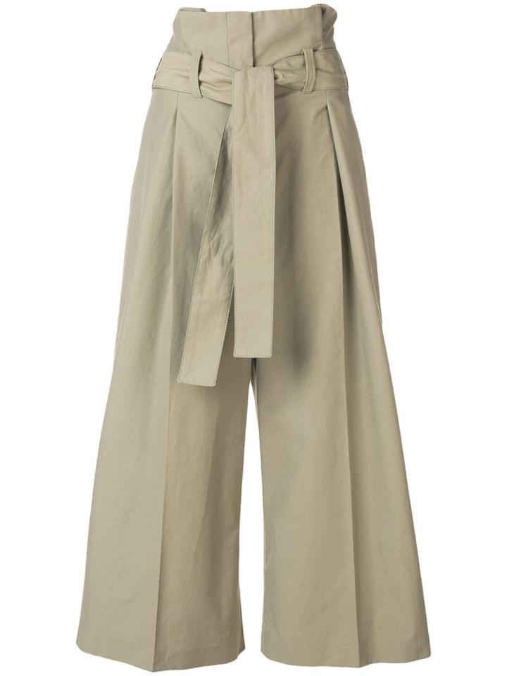 Stella Mccartney High Waisted Paperbag Trousers - Green