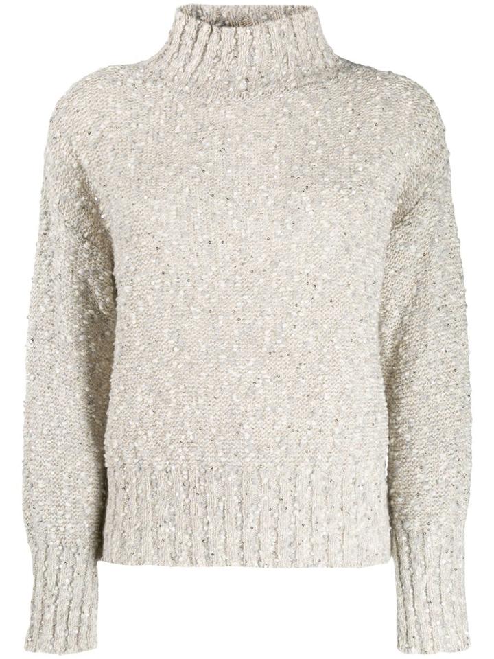 Snobby Sheep Mottled Sequin Knit Jumper - White