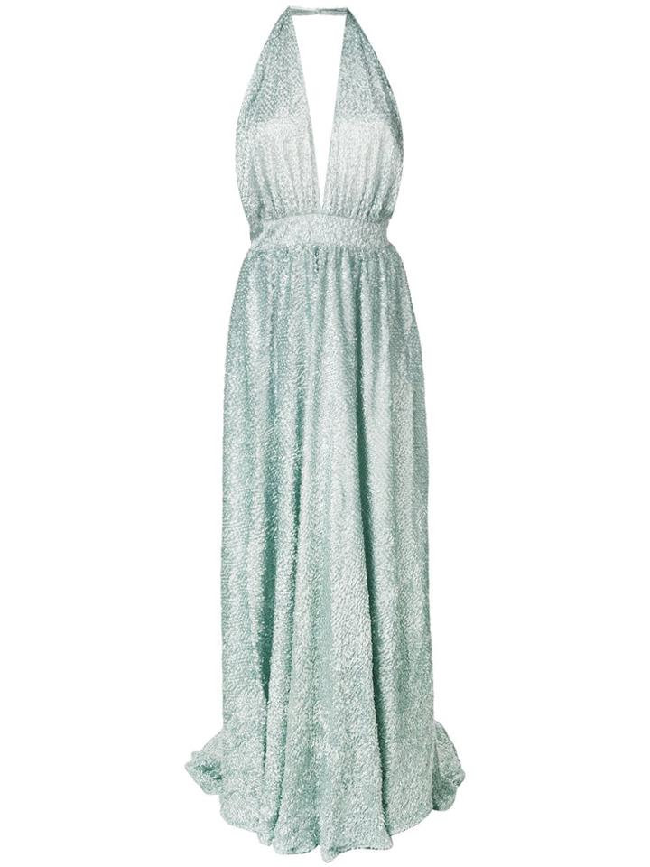Ultràchic Fil Coupé Halter Gown - Green