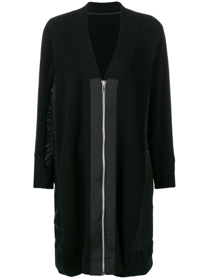 Sacai Slouched Zipped Cardi-coat - Black