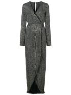 Rachel Zoe Beaded Wrap Front Dress - Black