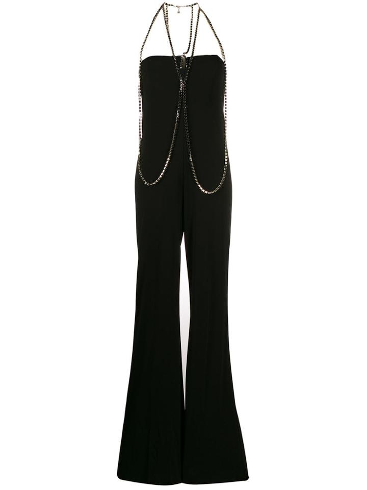 Elisabetta Franchi Rhinestone Embellished Jumpsuit - Black