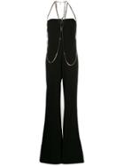 Elisabetta Franchi Rhinestone Embellished Jumpsuit - Black