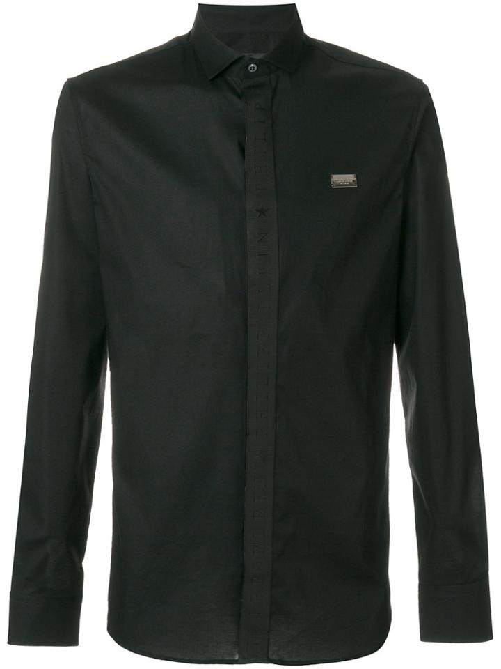 Philipp Plein Logo Plaque Classic Shirt - Black