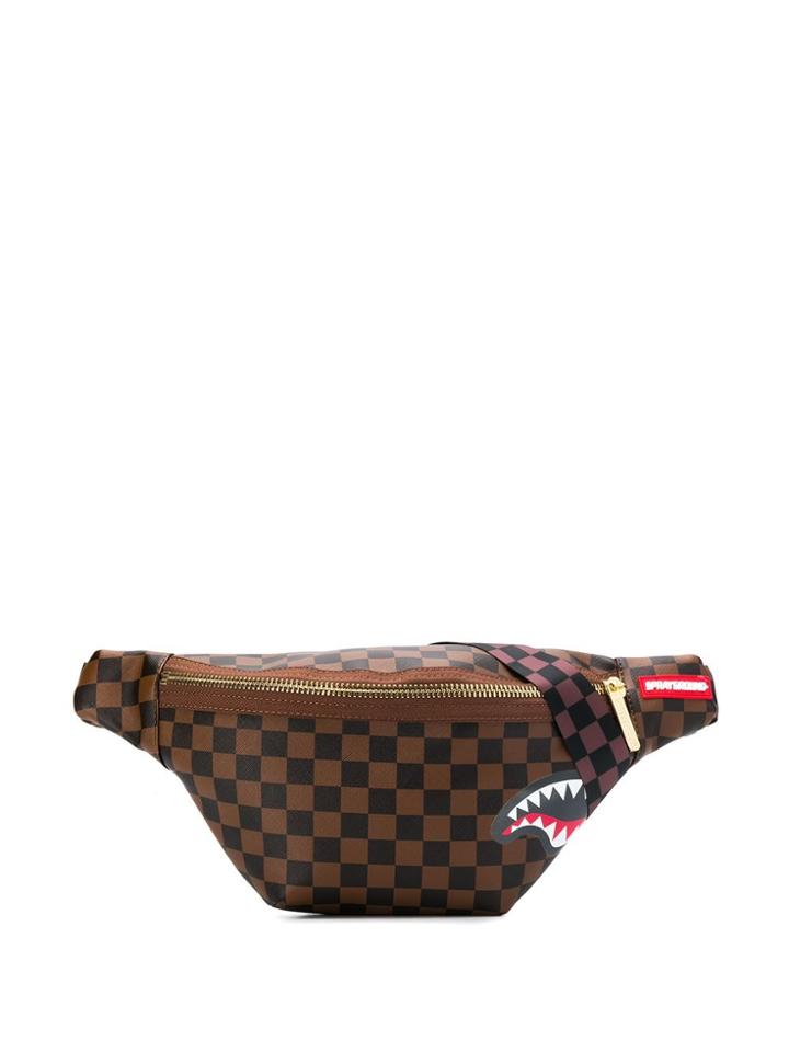 Sprayground Shark Print Belt Bag - Brown