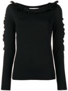 Philosophy Di Lorenzo Serafini Ruffled Cardigan Shirt - Black