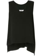 Jil Sander Asymmetric V-neck Top - Black