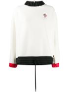 Moncler Grenoble Ruched Collar Drawstring Sweater - White