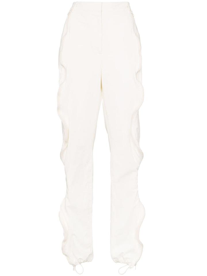 Stella Mccartney Vertical Zip Ruffle Detail Cotton Blend Track Pants -