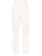 Stella Mccartney Vertical Zip Ruffle Detail Cotton Blend Track Pants -