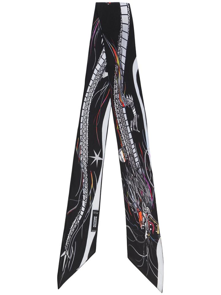 Rockins Dragon Print Scarf - Black