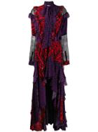 Faith Connexion Patchwork Pussy-bow Dress - Pink