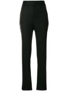 Saint Laurent High Waisted Pinstripe Trousers - Black