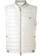Moncler Padded Front Gilet, Adult Unisex, Size: Xl, White, Polyamide/cotton/goose Down/feather