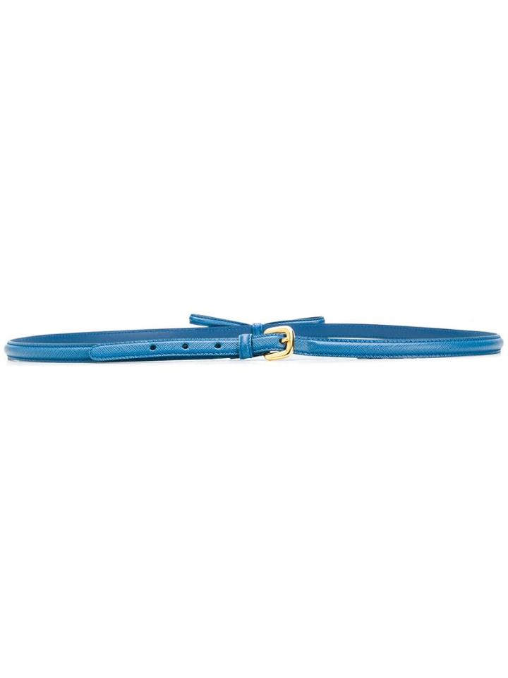 Prada Bow Detail Slim Buckle Belt - Blue