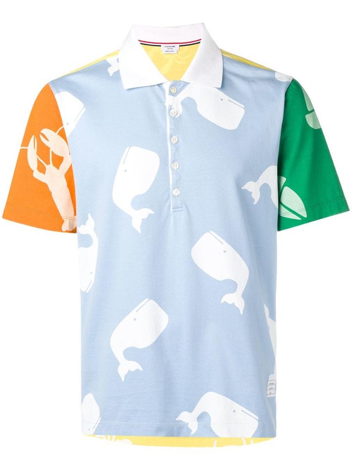 Thom Browne Multi-icon Fun Mix Polo - Blue