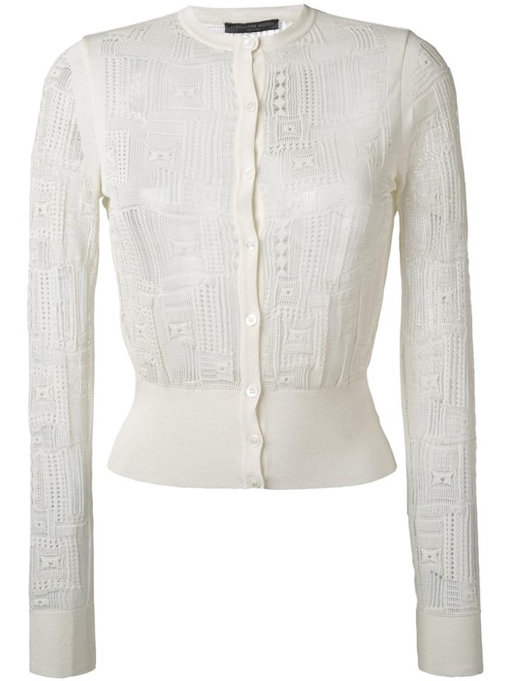 Alexander Mcqueen Wide Waistband Cardigan - White