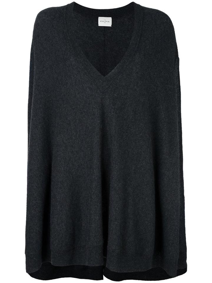 Le Kasha 'fuji' Knit Poncho, Women's, Grey, Cashmere