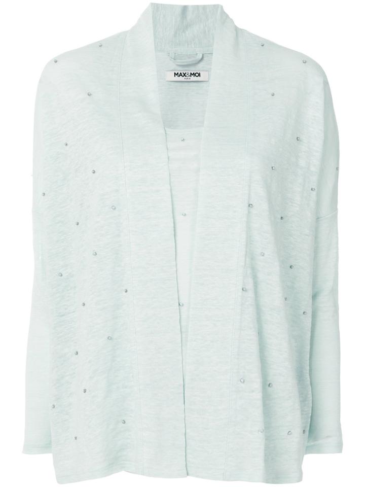 Max & Moi Beaded Cardigan - Green