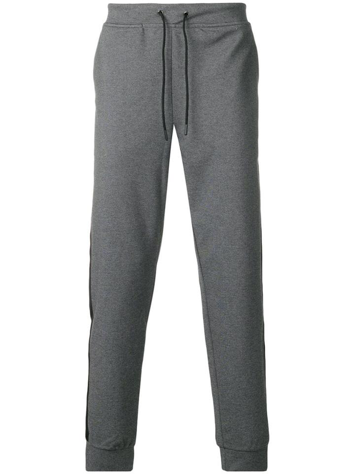 Closed Side-striped Track Pants - Grey