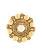 Chanel Pre-owned Flower Embossed Brooch - Gold