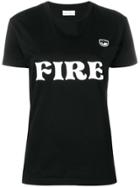 Chiara Ferragni Fire Print T-shirt - Black