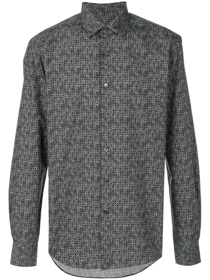 Salvatore Ferragamo Gancio Printed Shirt - Black