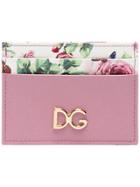 Dolce & Gabbana Floral Print Logo Cardholder - Pink & Purple