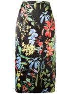 Rochas Floral Print Pencil Skirt, Women's, Size: 44, Polyester